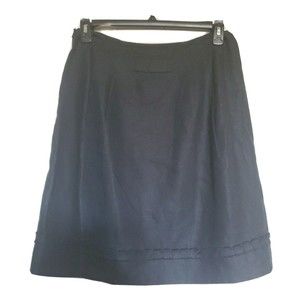Cynthia Cynthia Steffe Women's 100% Linen Black ALine Skirt Ruffle Trim